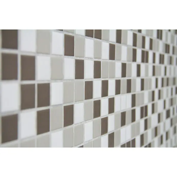 Mosaikfliese Quadrat Uni BM 850 - 33 x 30,2 cm, Weiß/Grau, Glänzend - Detailaufnahme