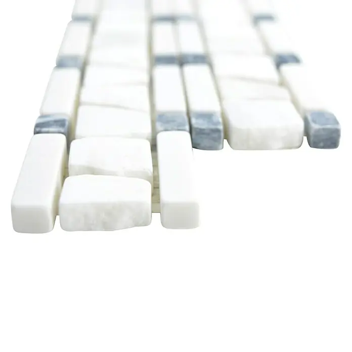 Fliesenbordüre Ladder BO LA WB01 - 30 x 5 cm, Weiß/Schwarz, Matt - Detailaufnahme