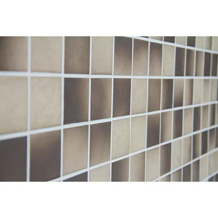 Mozaïektegel vierkant Antislip CD 215 - 30,6 x 30,6 cm, Bruin/Beige, Mat - Close-up