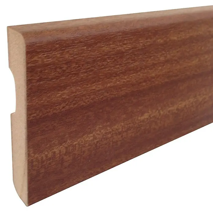 Rufete Zócalo de melamina - Sapelly, 2,24 m x 14 mm x 80 mm, Redondeado