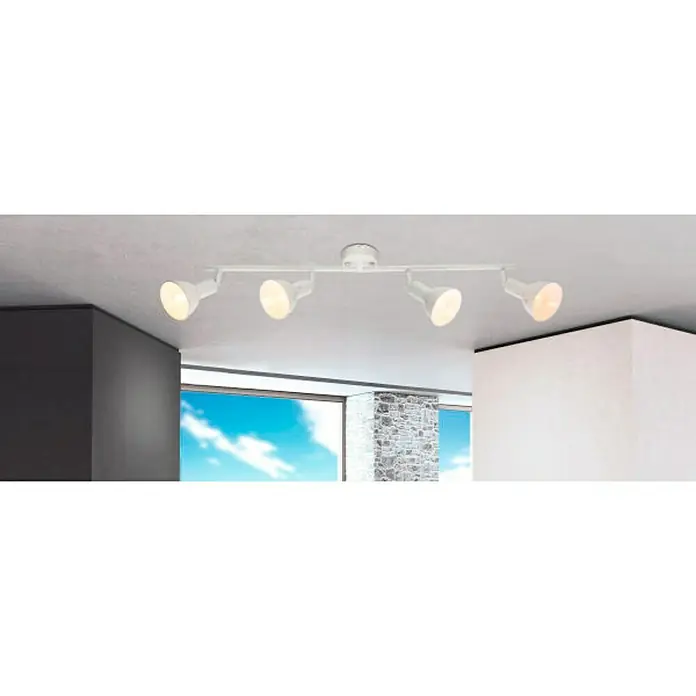 Globo Deckenstrahler Caldera - 160 W, L x B x H: 69 x 15 x 19,5 cm, Weiß/Gold, E14