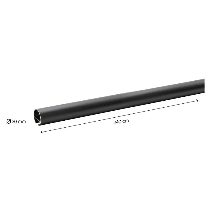 Expo Ambiente Halbprofil - Schwarz, Anzahl Läufe: Einläufig, Länge: 240 cm - Vorderansicht