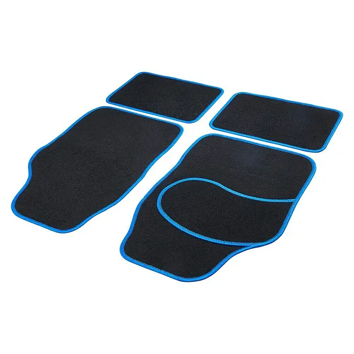 Cartrend Kfz-Teppichmatten-Set Basic - 4 -tlg., Beige/Schwarz, Geeignet für: Alle Wagentypen - Ansicht von oben