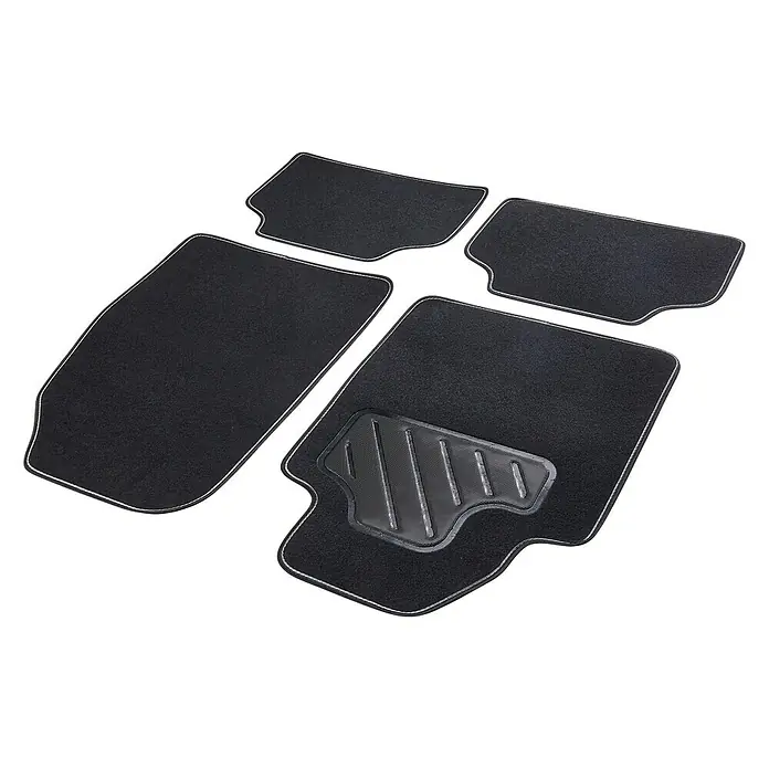 Cartrend Kfz-Teppichmatten-Set Sport - 4 -tlg., Schwarz/Grau, Geeignet für: Alle Wagentypen - Ansicht von oben