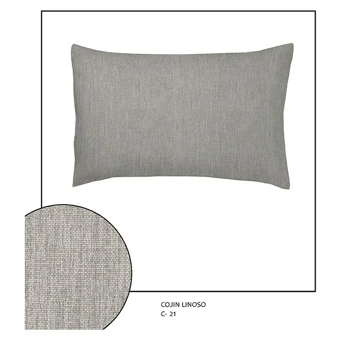 Cojín Linoso - Gris, 50 x 30 cm, 100% poliéster