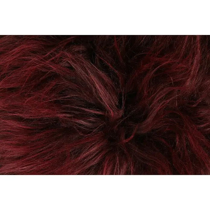 Esbeco Kissen Island-Schaffell - Rot, 35 x 35 cm, 100 % Echtfell - Detailaufnahme