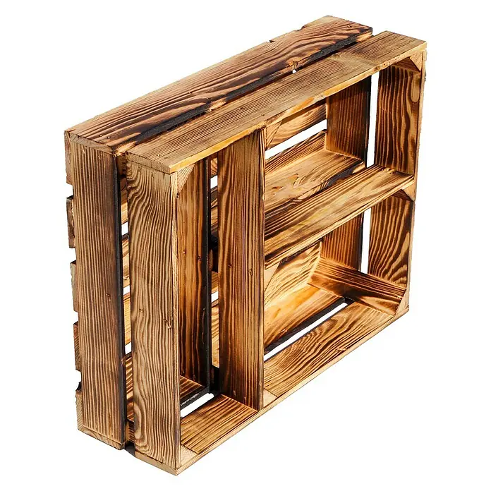 Holzregal Traute - B x H: 16 x 40 cm, Holz, Braun - Linke Seitenansicht
