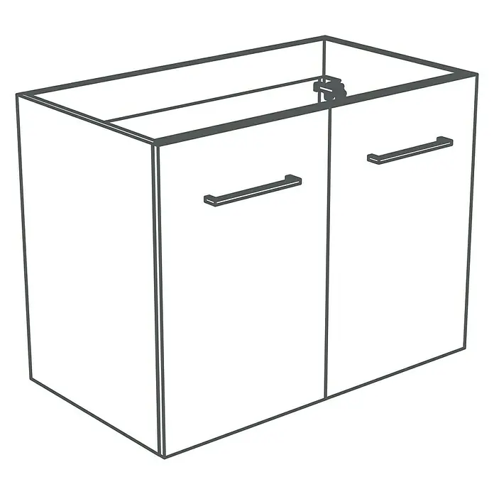 Camargue Espacio Kupaonski ormarić za nasadni umivaonik - 80 x 46 x 60 cm, 2 vrata, Mira