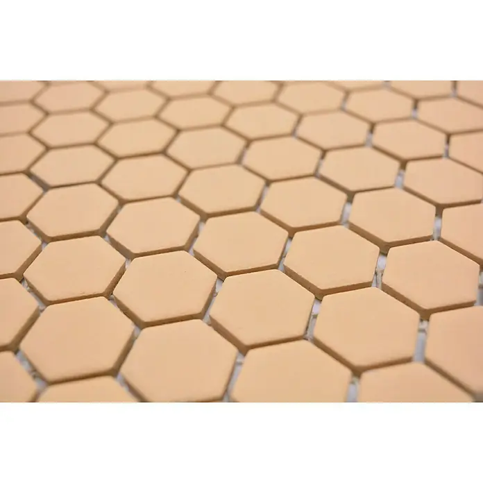 Mosaikfliese Hexagon Uni HX AT27 - 26 x 30 cm, Orange, Matt - Detailaufnahme