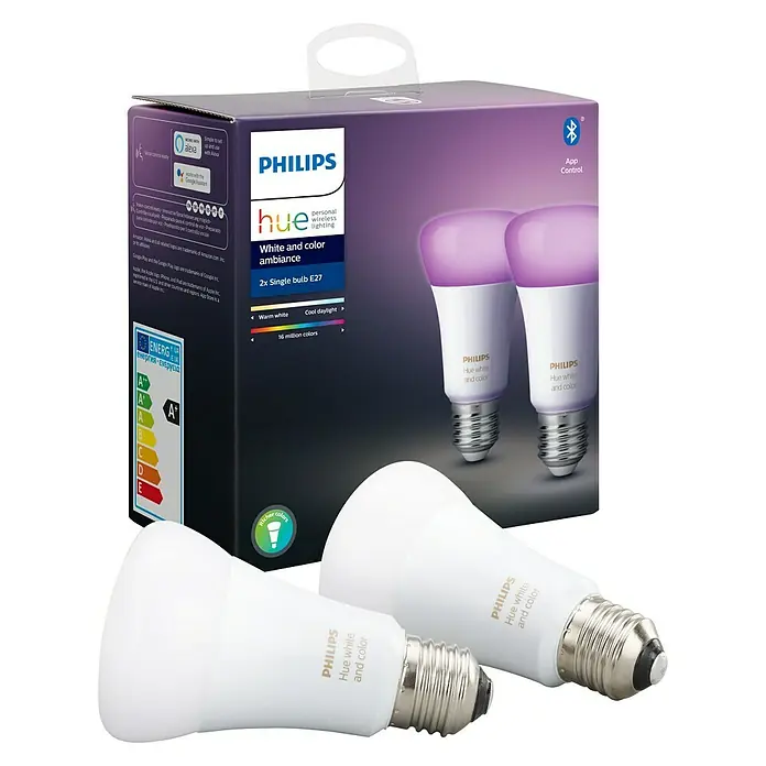 Philips Hue Set LED žarulja White & Color Ambiance - E27, 9 W, RGBW, Može se prigušiti, 2 kom