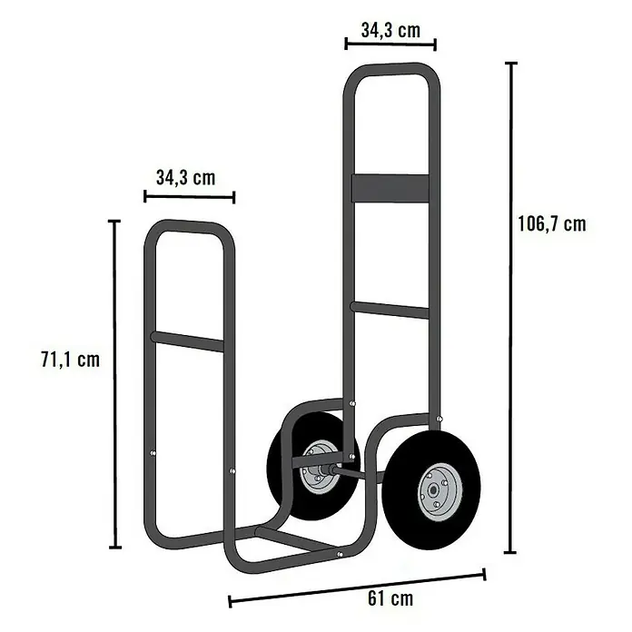 ShelterLogic Kaminholzwagen - 34,3 x 61 x 106,7 cm, Schwarz, Stahl