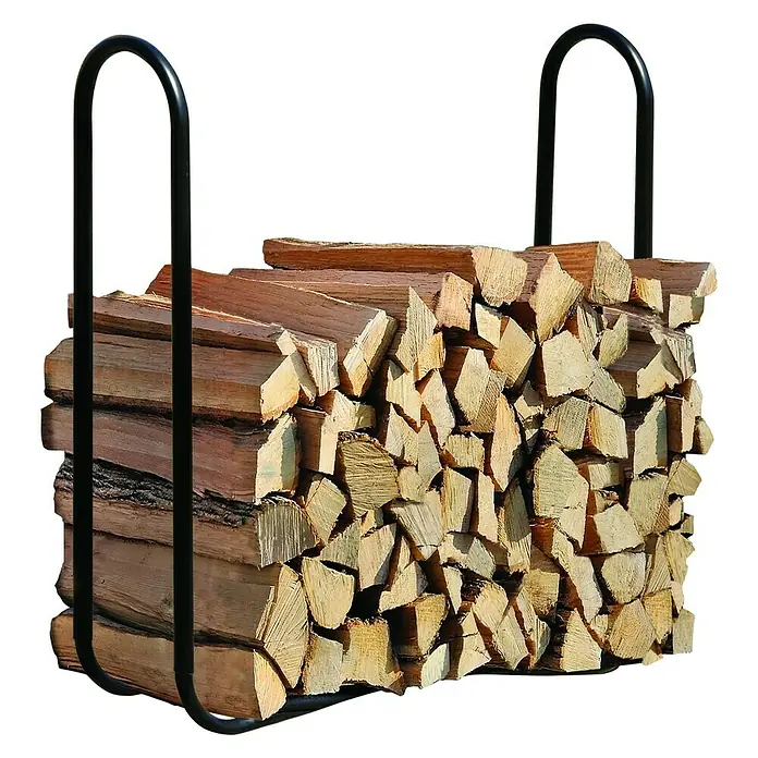 ShelterLogic Kaminholzregal - 25 x 104 cm, Schwarz, Stahl - Linke Seitenansicht