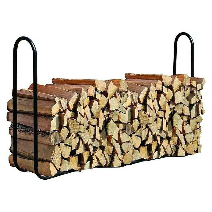 ShelterLogic Kaminholzregal - 25 x 99 cm, Schwarz, Stahl - Linke Seitenansicht