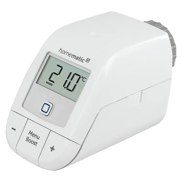 Homematic IP Heizkörper-Thermostat Basic - Ventilanschluss: M30 x 1,5 mm, Batteriebetrieben, 102 x 57 x 68 mm - Linke Seitenansicht