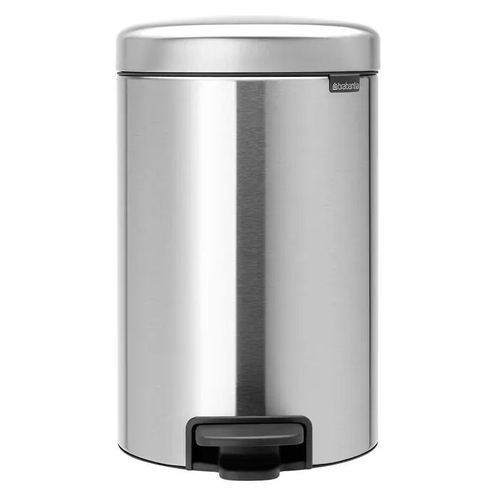 Brabantia Treteimer newIcon - 12 l, Edelstahl, Rund, Stahl - Vorderansicht