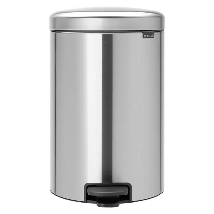 Brabantia Treteimer newIcon - 20 l, Edelstahl, Rund, Stahl - Vorderansicht