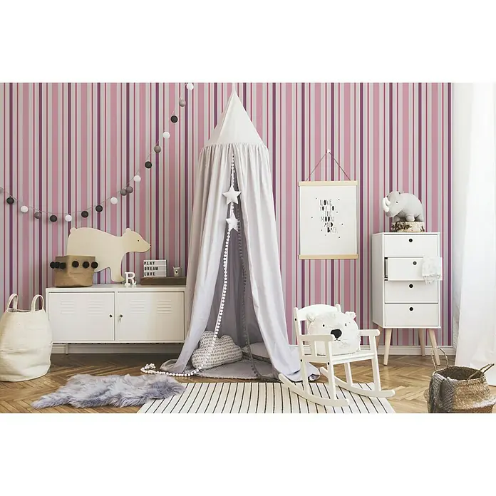 AS Creation Boys And Girls 6 Papiertapete - Pink, Streifen, 10,05 x 0,53 m - Stimmungsaufnahme