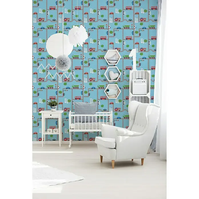 AS Creation Boys And Girls 6 Papiertapete - Blau, Motiv, 10,05 x 0,53 m - Stimmungsaufnahme
