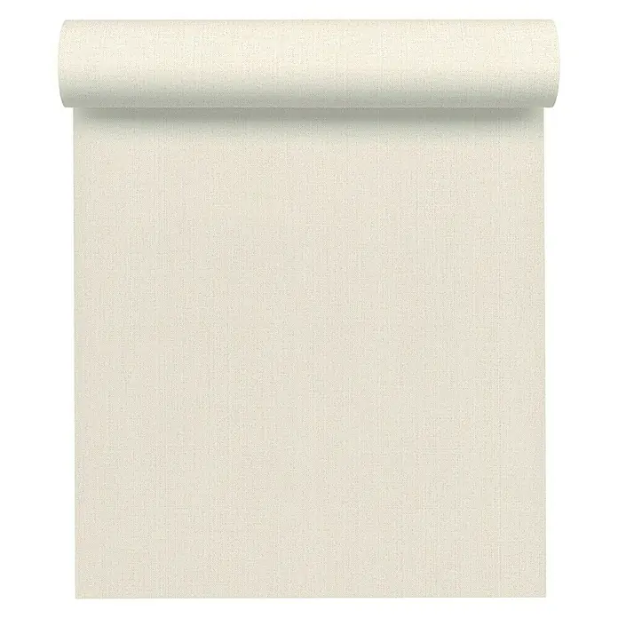 AS Creation Hygge Vliestapete - Creme, Uni, 10,05 x 0,53 m - Vorderansicht