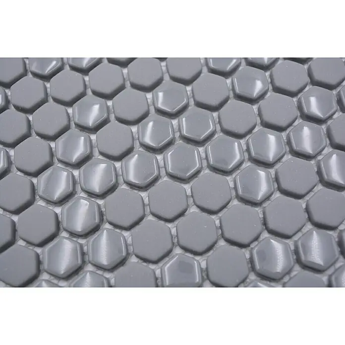 Mosaikfliese Hexagon CUBA HX4GM - 29 x 29,5 cm, Grau, Matt - Detailaufnahme