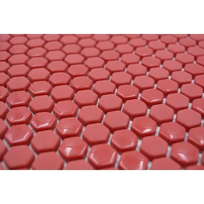 Mosaikfliese Hexagon CUBA HX6GM - 29 x 29,5 cm, Rot, Matt - Detailaufnahme