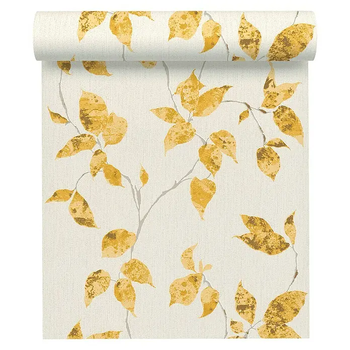 AS Creation Flavour Vliestapete Blumenranke - Gelb, Floral, 10,05 x 0,53 m - Vorderansicht