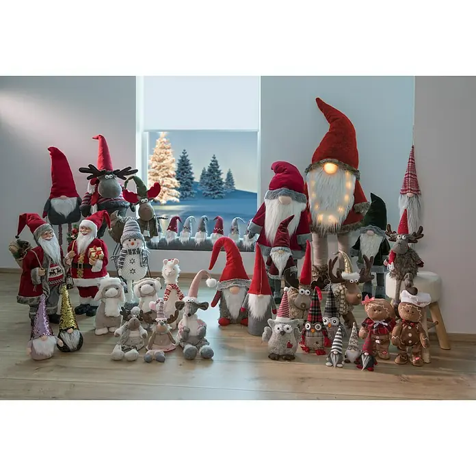Papá Noel LED - Para interior, Textil, Altura: 158 cm