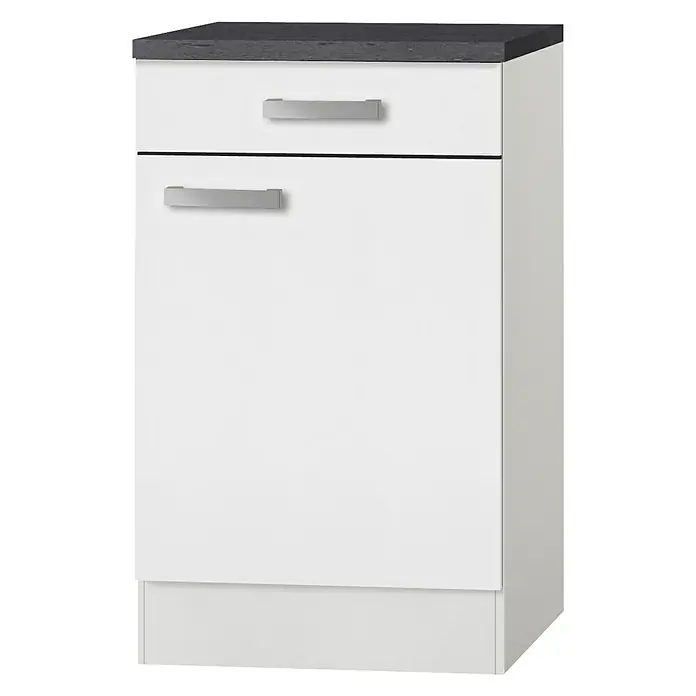 Optifit Oslo Unterschrank Oslo 214 - 60 x 50 x 84,8 cm, Weiß, 2 Griffe
