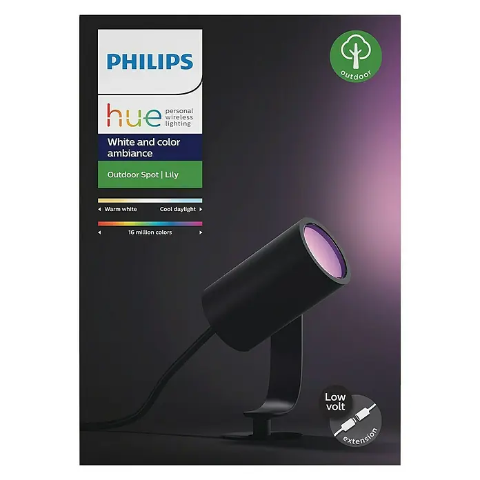Philips Hue LED-Gartenspot Lily - 1-flammig, 8 W, Lichtfarbe: RGB, IP65 - Rechte Seitenansicht