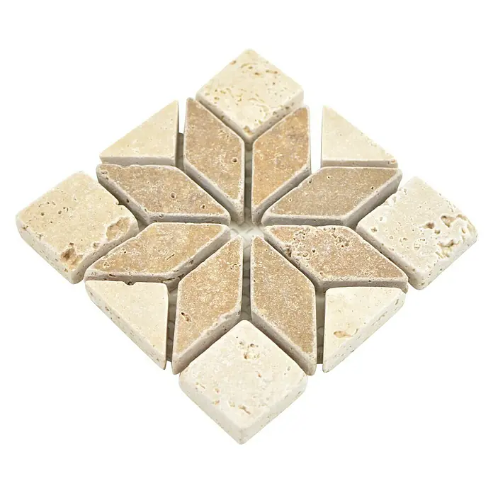 Antikmarmor Dekorfliese Star C5 XND 13025 - 10 x 10 cm, Beige/Braun, Matt