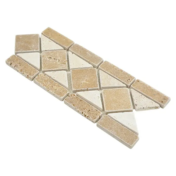 Fliesenbordüre Uranus Noce XNB 40246 - 30,5 x 12,5 cm, Beige/Braun, Matt