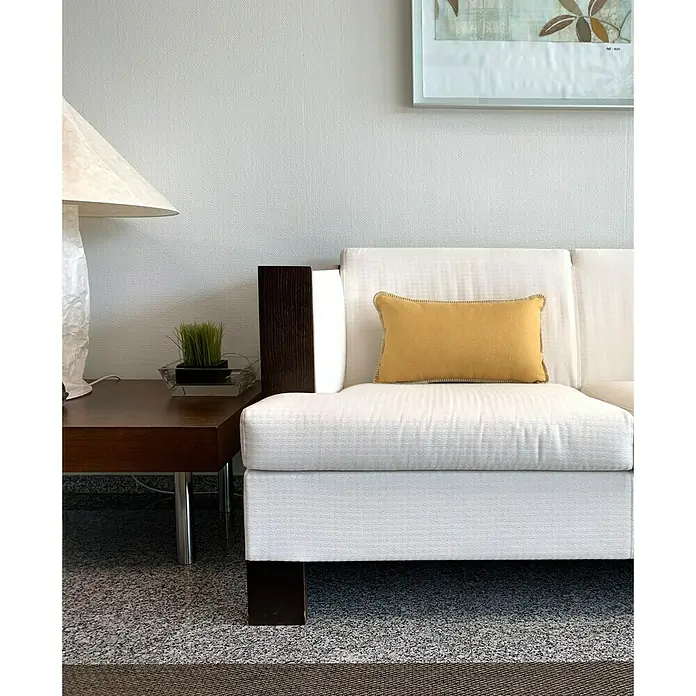 Cojín Studio 54 - Mostaza, 30 x 50 cm, 7 % lino, 24 % algodón, 69 % poliéster
