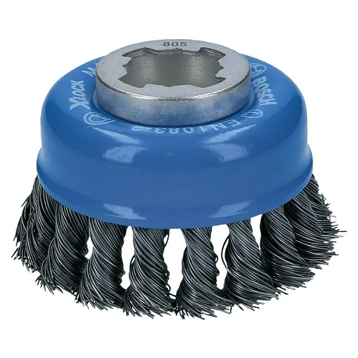 Bosch Professional X-Lock Topf-Drahtbürste Heavy for Metal - Passend für: Winkelschleifer, Durchmesser Topf: 75 mm, Art Draht: Gezopft - Vorderansicht