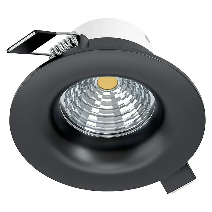 Eglo LED-Einbauleuchte rund Saliceto - 6 W, Ø x H: 8,8 x 4,2 cm, Schwarz, Warmweiß