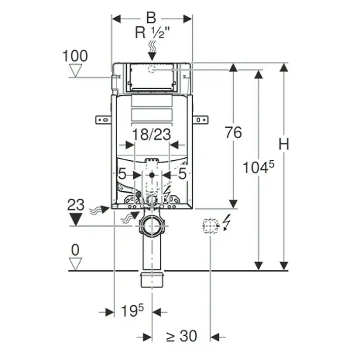 Geberit Kombifix WC-Vorwandelement - Unterputz, Geeignet für: Wand-WCs
