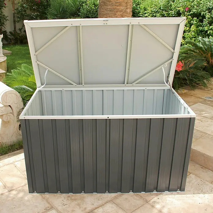 Baúl para jardín - L x An x Al: 173 x 73 x 72 cm, Antracita, Acero