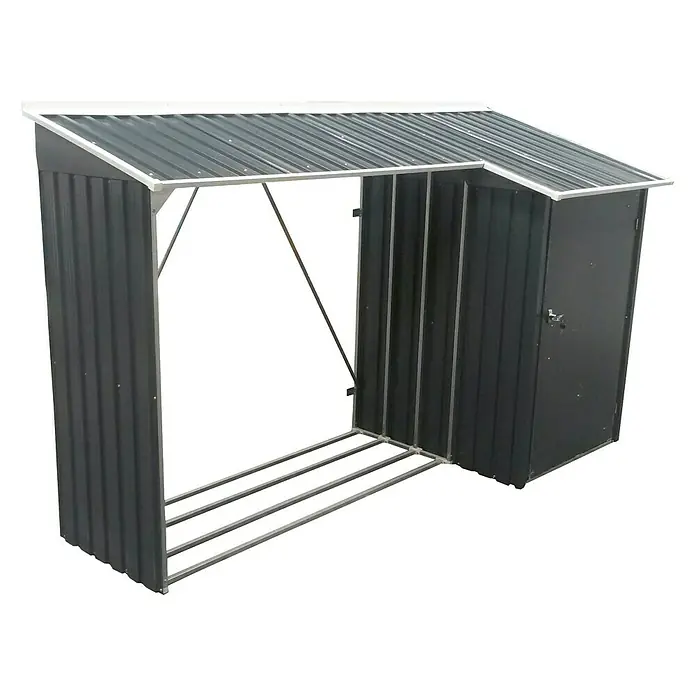 Tepro Almacén de leña para chimenea Metálico Combo - Acero, Antracita