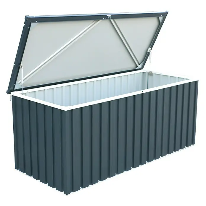 Baúl para jardín - L x An x Al: 173 x 73 x 72 cm, Antracita, Acero