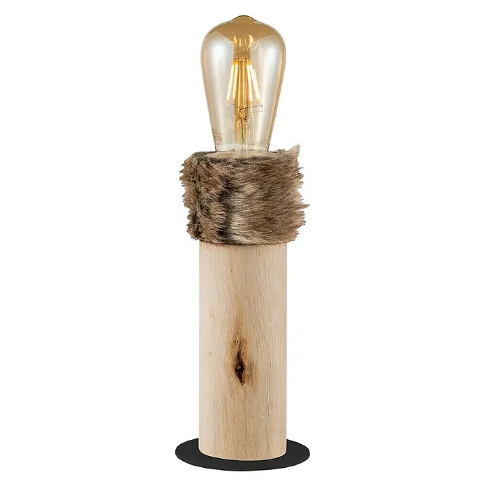 Home Sweet Home Tischleuchte Furdy - 10 W, Beige, Braun, Schwarz, E27, 120 mm x 25,5 cm - Vorderansicht