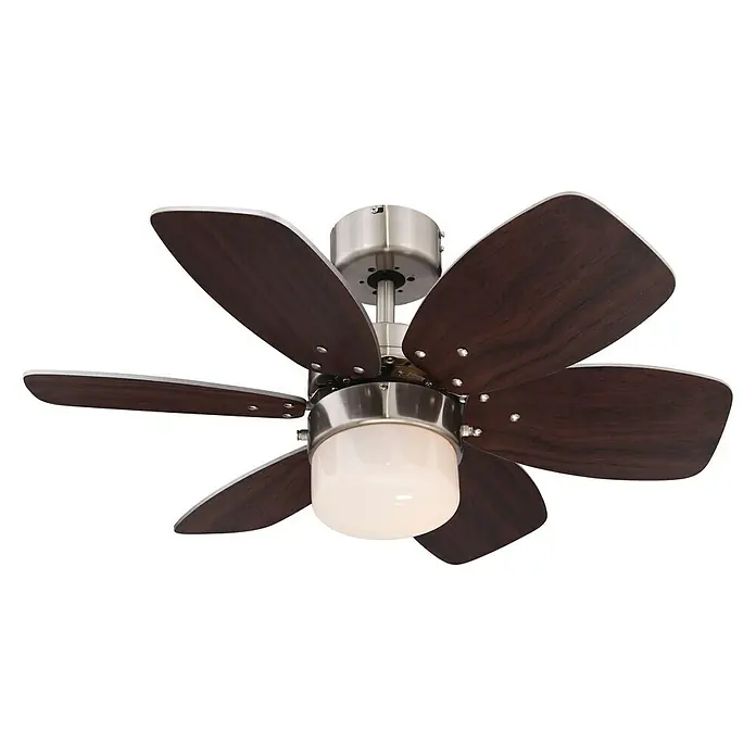 Proklima Stropni ventilator Claremont - Promjer: 76 cm, Mahagonij, 60 W - Pogled sprijeda