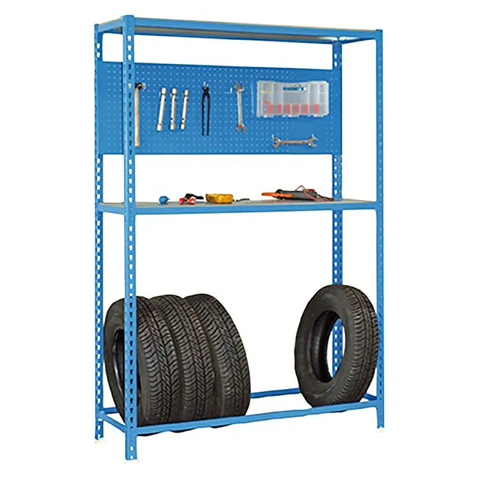 Simonrack Simonauto Estantería para neumáticos Simonracing Plus - L x An x Al: 40 x 100 x 200 cm, Capacidad de carga: 200 kg/balda, Número de baldas: 3 ud., Azul