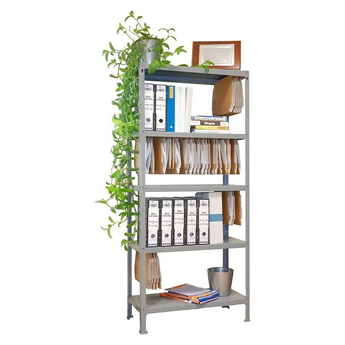 Simonrack Simonhome Estantería metálica Fileclick Mini - L x An x Al: 36 x 80 x 180 cm, Capacidad de carga: 100 kg/balda, Número de baldas: 5 ud., Gris
