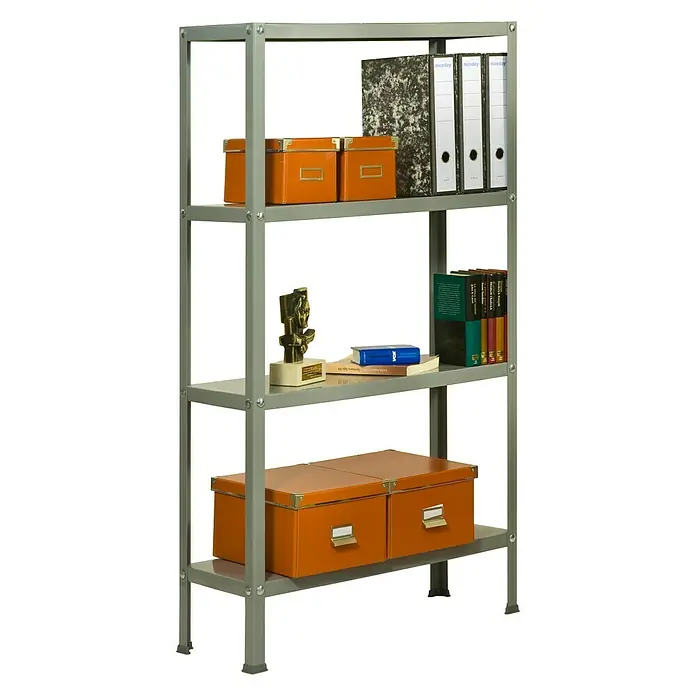 Simonrack Simonhome Estantería metálica Homeclassic Mini - L x An x Al: 30 x 80 x 160 cm, Capacidad de carga: 100 kg/balda, Número de baldas: 4 ud., Gris