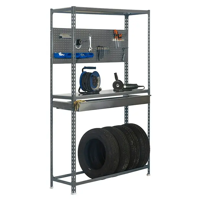 Simonrack Simonauto Estantería para neumáticos Simonracing  Box Plus - L x An x Al: 40 x 100 x 200 cm, Capacidad de carga: 200 kg/balda, Número de baldas: 3 ud., Gris