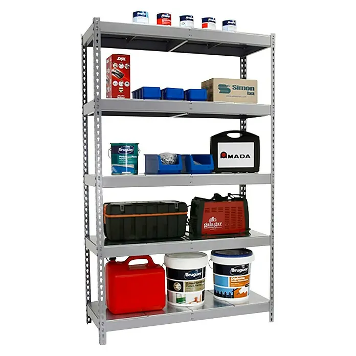 Simonrack Simonforte Estantería para cargas pesadas Metal - L x An x Al: 60 x 240 x 200 cm, Capacidad de carga: 400 kg/balda, Número de baldas: 5 ud., Galvanizado