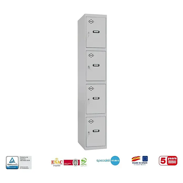 Simonrack Simonlocker Taquilla Prof. Inicial Desmontada - 50 x 40 x 180 cm, Número de puertas: 4 ud.