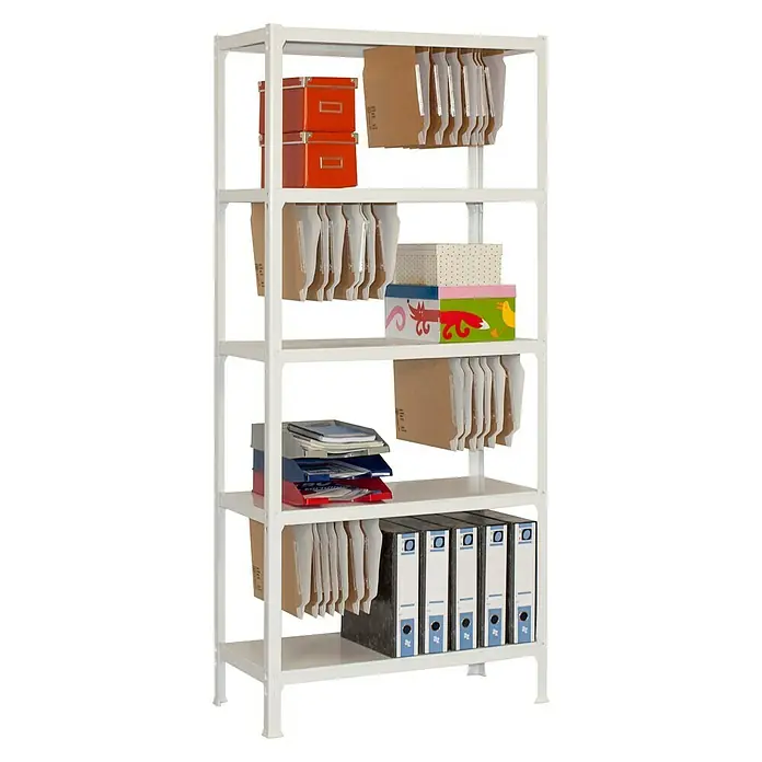 Simonrack Simonhome Estantería metálica Fileclick Mini - L x An x Al: 36 x 80 x 180 cm, Capacidad de carga: 100 kg/balda, Número de baldas: 5 ud., Blanco