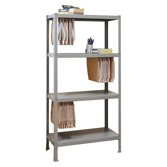 Simonrack Simonhome Estantería metálica Fileclick Plus - L x An x Al: 36 x 100 x 160 cm, Capacidad de carga: 100 kg/balda, Número de baldas: 4 ud., Gris