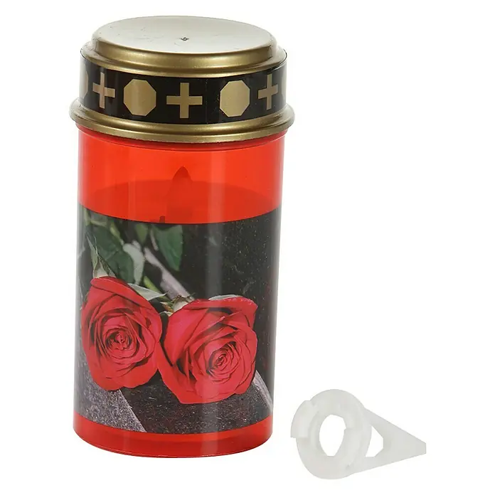 LED-Grablampe Tumba - Ø x H: 7 x 13 cm, Rot, Brenndauer ca.: 200 Tage