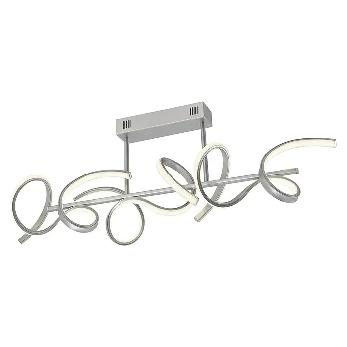 Paul Neuhaus LED-Deckenleuchte Curls - 25,8 W, L x B x H: 82 x 21 x 30 cm, Silber, Warmweiß